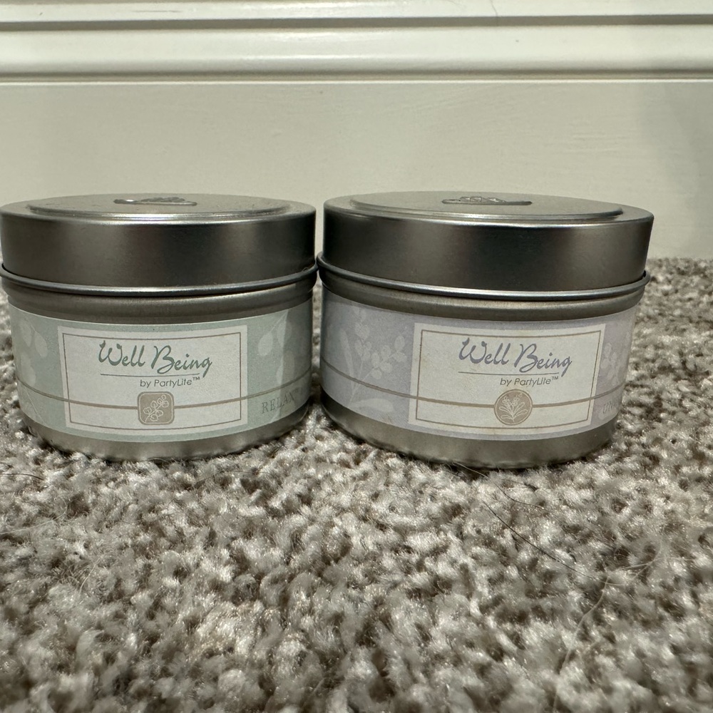 PartyLite Well Being candles (scents: Relax and Unwind)